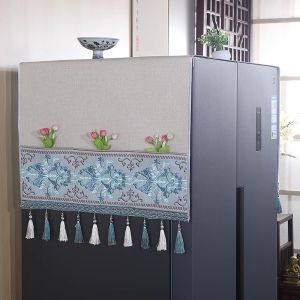 Embroidered Fabric Dust Cover For Fridge And Washing Machine