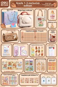 deli | Birthday Gift for Girls Stationery Set for Primary School Students
