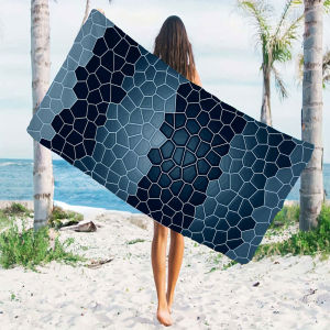 Dark Blue Mosaic Tile Beach Towels Ultra Lightweight Quick Drying Super Absorbent Summer Essential Fast-Drying Towel for Beach