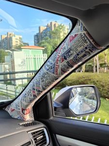 JDM Car Interior Modification A-Pillar Cloth Roof Repair Retro Newspaper Self-Adhesive Back Film Sticker Auto Accessories