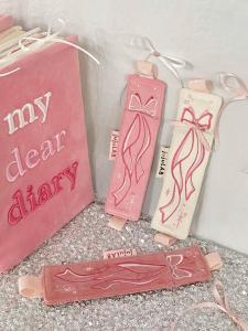 Original Design Butterfly Knot Pen Case Explosion-Proof Notebook Storage Bag Needle Hook Accessory JiuJiLab Velvet Fabric Pouch