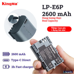 Pin dung lượng cao Canon LP-E6P LPE6 2600mAh Type-C cho Canon EOS R3 R52 R6 R5 R 5D2 5D3 5D4 6D 6D2 7D 7D2 60D 70D 80D 90D XC10 XC15 Canon LP-E6 LPE6 LPE6N LPE6NH