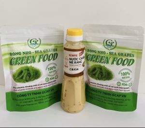 Combo 1 Túi Zip 100gr + 1 chai 180ml số mè - Rong Nho tách nước Green Food - rong nho khô - rong biển xuất khẩu cao cấp - check mã vạch công ty