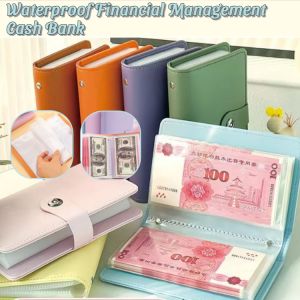 [Can Hold 100 Sheets] Large Capacity Money Book Waterproof Financial Management Cash Bank Mini Binder Savings Envelopes