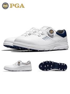 PGA | Leather Waterproof Rotary Buckle Spiked Golf Shoes