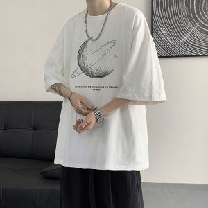 Summer 2024 Mens American Style Short Sleeve T-Shirt Pure Cotton Breathable Oversize Casual Five Sleeve Body Shirt Cotton 100%