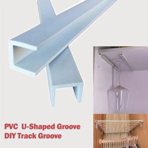 10Pcs PVC U-Shaped Groove Track Fish Tank Glass Edging Protector Strip Multipurpose Plastic Slide Way for Drawer Storage Sliding