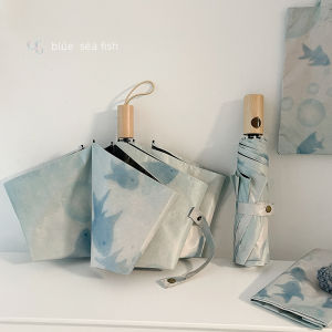 Automatic Large Umbrella Female Folding Black Glue Ocean Sunshade Umbrella Rain And Sun Protection Original UV Protection for Women