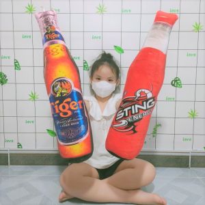 GỐI ÔM DÀI 60CM CHO BÉ GỐI ÔM NGỦ 3D HÌNH CHAI BIA 100% GÒN MẪU MỚI ẢNH THẬT