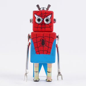 Handmade Wooden Cartoon Robot Childrens Toy Ornament