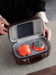 Portable Travel Tea Set Outdoor Camping Dinnerware Ceramic Material Kung Fu Tea Tools Warm Mingle Portable Tea Set