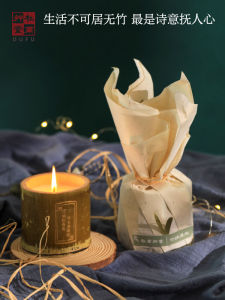 Dufu Bamboo Bud Aromatherapy Candle Gift Box Museum Creative Teachers Day Gift Indoor Long Lasting Home Decorative Item