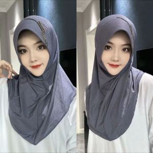 New 2024 Handmade Sponge Hat Edge Convenient Overhead Scarf Fashionable Versatile Womens Shawl Head Cover Multi-Functional Pure Color