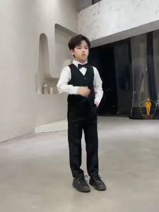 Set Bộ vest TRAZ MEN trẻ em bé trai con nít siêu đẹp 10-45kg(áo vest quần gile nơ)(bé mập tròn tăng 2 size)555