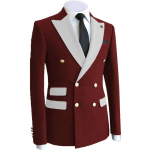 Yellow Business Groom Wear Homme Party Double Breasted Coat Wedding Mens Suits Blazer Tuxedo Jacket Formal Costume