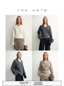 Classic Cable Knit V-Neck Drop Shoulder Sweater