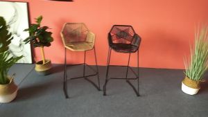 Bar stool chair with cushion bar stool high chair bar chair bar dining chair bar stool balcony outdoor essential leisure rattan bar stool 吧台椅