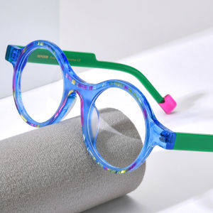 HEPIDEM Acetate Glasses Frame Women Oversize Big Size Round Eyeglasses Japanese Handmade Spectacles Thick Transparent Optical Eyewear 9351