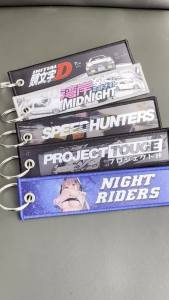 1PC New JDM Culture Tag Keychain Pendant Car Motorcycle Strip Embroidery Keyrings Key Chain Keyring Holder Auto Accessories