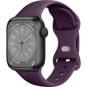 DAIMANG | Daimang High-End Liquid Silicone Watchband For Apple Watch 9 S9 Iwatch 8/7/6/5 SE Ultra Purple Sporty Womens Style Couples Choice 41mm 45mm