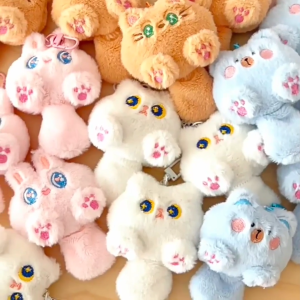 Gantungan Tas Boneka kucing Bag Charm Phone Keychain Bunny Pink Aksesories Untuk Motor Mobil Cute HHG