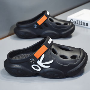 Trendy Large Size 45 Mens EVA Slip-On Sandals Summer Wide Foot 46 Two-Way Wear Clog Shoes Comfortable Slipper Head Cover