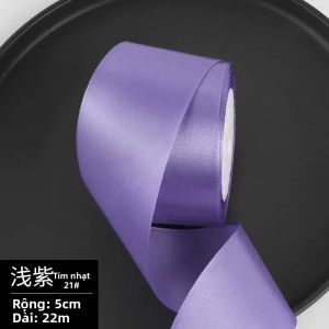 Ruộng Lụa Satin Chất Lượng Cao Rộng 50mm 25 Thước/cuộn Dùng Làm Nơ Thủ Công Gói Quà Trang Trí Giáng Sinh Đám Cưới Chất Liệu Polyester