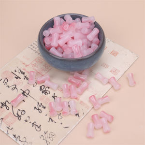 Colored Glaze Blooming Sprinkle Gold Bamboo Joint DIY Handmade National Style Earrings Bamboo Hairpin Bracelet National Fashion Accessories Loose Beads Material