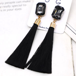 Fashionable Ethnic Long Wire Colorful Beads Tassel Gold Dragon Earrings Stylish European and American Trends for Women