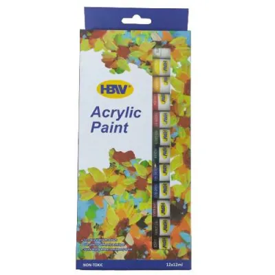 Acrylic paint 12 colors x 12ml [HBW]
