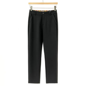 Business Casual Pure Color Slim Fit Nine-Tenths Pants High Waist Zipper Closure Commute Style 87% Nylon 13% Spandex Autumn Wear