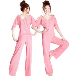 ชุดออกกำลังกายโยคะ Modal สำหรับผู้หญิงในฤดูใบไม้ผลิและฤดูร้อน ชุดวิ่งออกกำลังกาย ชุดทำงาน เสื้อผ้าทำงาน ลำลอง ทรงหลวม เสื้อผ้าใส่ออกกำลังกาย