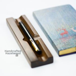 Real Wood Pen Holder Triple Slot Double Slot Simple Creative Desk Organizer Pen Stand Pen Rest Pen Support Pen Rack Decoration