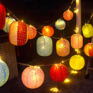 Wisell【มีสินค้าในสต๊อก】 โคมกระดาษมี 2 แบบ โคมตกแต่งเทศกาล โคมจีนพับได้ chinese lantern