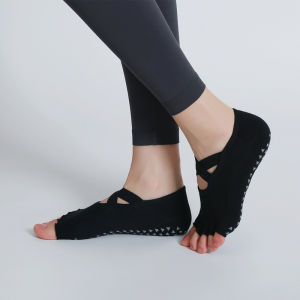 Cross Shoelace Yoga Socks Non Slip Professional Women Toe Socks Pure Cotton Non-Slip Socks Pilates Fitness Training Socks
