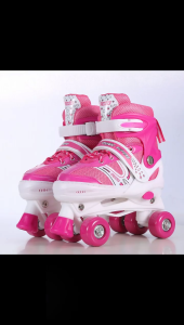 Oasia Double Roller Skates for Kids Adjustable Boys Girls Beginner Skates Shoes