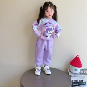 READYSTOCK Two-Piece Kids Girl Baby Sweatshirt Pants Set Kuromi Suit Autumn Cold Korean Style Sweater and Long Trousers