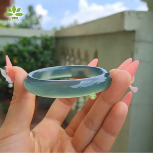 Q2474 Vòng bản Ngọc Agate Xanh Lục - Phong Thủy TUDO