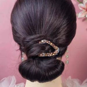 Kẹp Tóc Hình Chữ V Thời Trang Cho Tóc Ngắn Phụ Kiện Tóc Đuôi Ngựa Cao Bằng Đá Rhinestone Phụ Kiện Tóc Nửa Đầu Phụ Kiện Tóc Sau Đầu