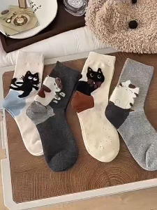 Tất Nữ Họa Tiết Mèo Con Đáng Yêu Phong Cách Hàn Quốc LILA TMEXA107