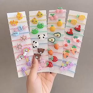 ALENADAY - Ikat Rambut Terbaru 1 Paket 10 Pcs Motif karakter lucu Anak Perempuan Korea KCR50