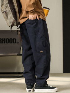 American Style Mens Casual Straight Leg Workwear Trousers Autumn Winter New Fashion Versatile Loose Fit Cotton Pants