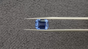 Sapphire Loose Stone Cultured Emerald Cut Inverted Octagon With AGL Certification For Ring Pendant Jewelry