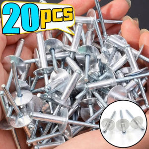 20PCS Large Flange Core Blind Rivets Large Brim Impact Expansion Aluminum Nail Head Perforation Knock Edge Self-Tapping Screw Fasteners Home Hardware Accessories