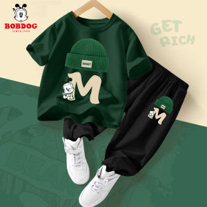 Bobdog Summer Outfit Thin Cotton Mosquito Proof Shorts for Boys Childrens Clothing Set Casual Style Pure Cotton Short Sleeve