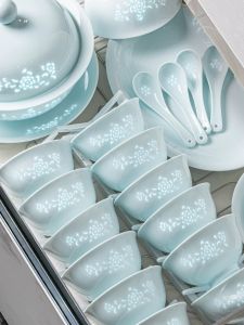 JINGDITAOCI | Underglaze Color Linglong Porcelain Tableware Set