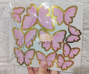10Pcs Dream Butterfly Cake Topper Decoration Butterfly 3D Light Yellow Purple Pink Light Blue Peach Rainbow