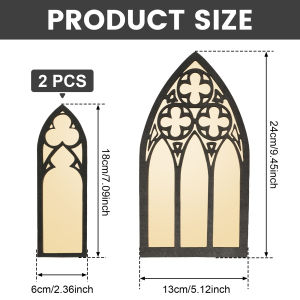 2/3Pcs Window Wall Mirror Wall Decor Vintage Gothic Wall Mirror Decorative Windowpane for Hallow Easter Bathrm Home Decor Mirror