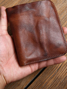 2025 Handmade Short Vertical Ultra-Thin Leather Wallet Vintage Trendy Minimalist Bifold for Men And Women
