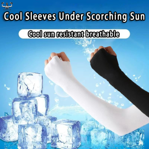 Ice Silk Sleeve Cycling Arm Sleeve UV Protection Ice Silk Cooling Hand Sock Sunscreen Long Gloves Sun Protection Sleeve Protective Women Men Handsock Uv Protect 冰袖 防晒袖套